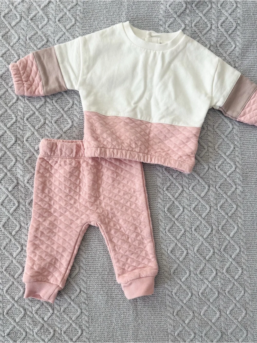 Little Co. PL Baby Girl Sugar Plum Cozy Sweatshirt Pants Set Ballet Pink 3M